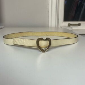 Gucci Cream Heart Buckle Belt